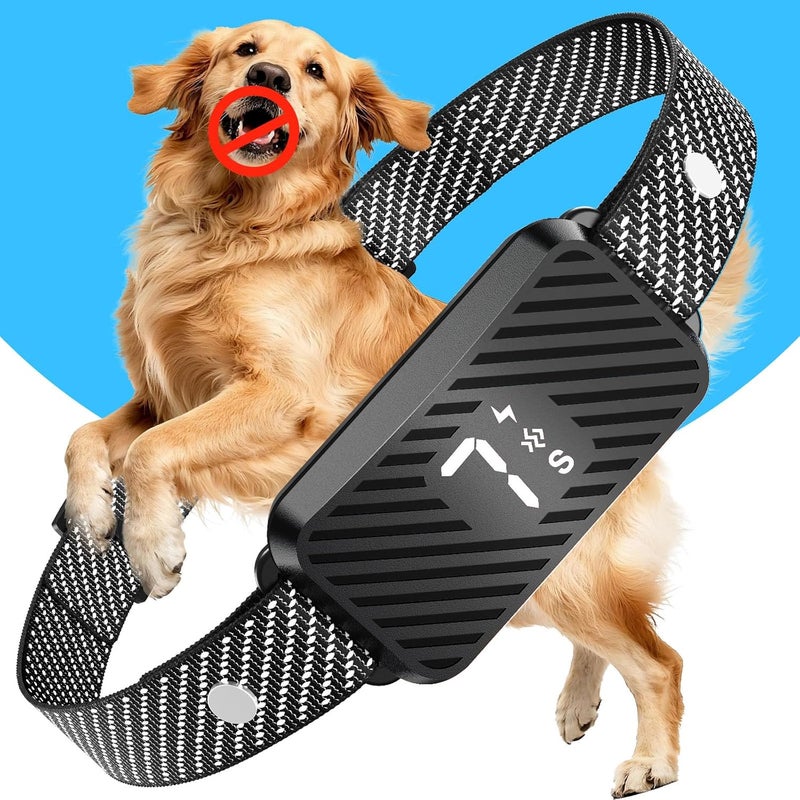 KJKZO Dog Bark Collar for Large Medium Small Dogs, Rechargeable No-Bark Collar, Smart Barking Collar, Effective Bark Collar with 7-Level Sensitivity, 3 Beep & Vibration Modes, Waterproof, Black - Image 1